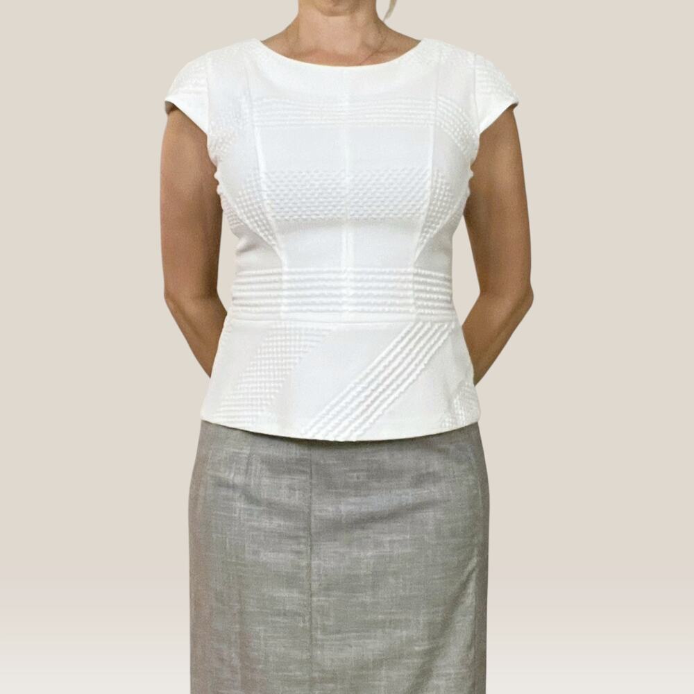 BOSS Hugo Boss Channa NWT Textured Peplum Top Size 6